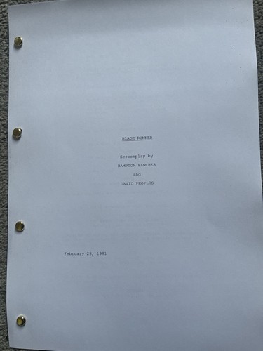 Blade runner film script - script, /